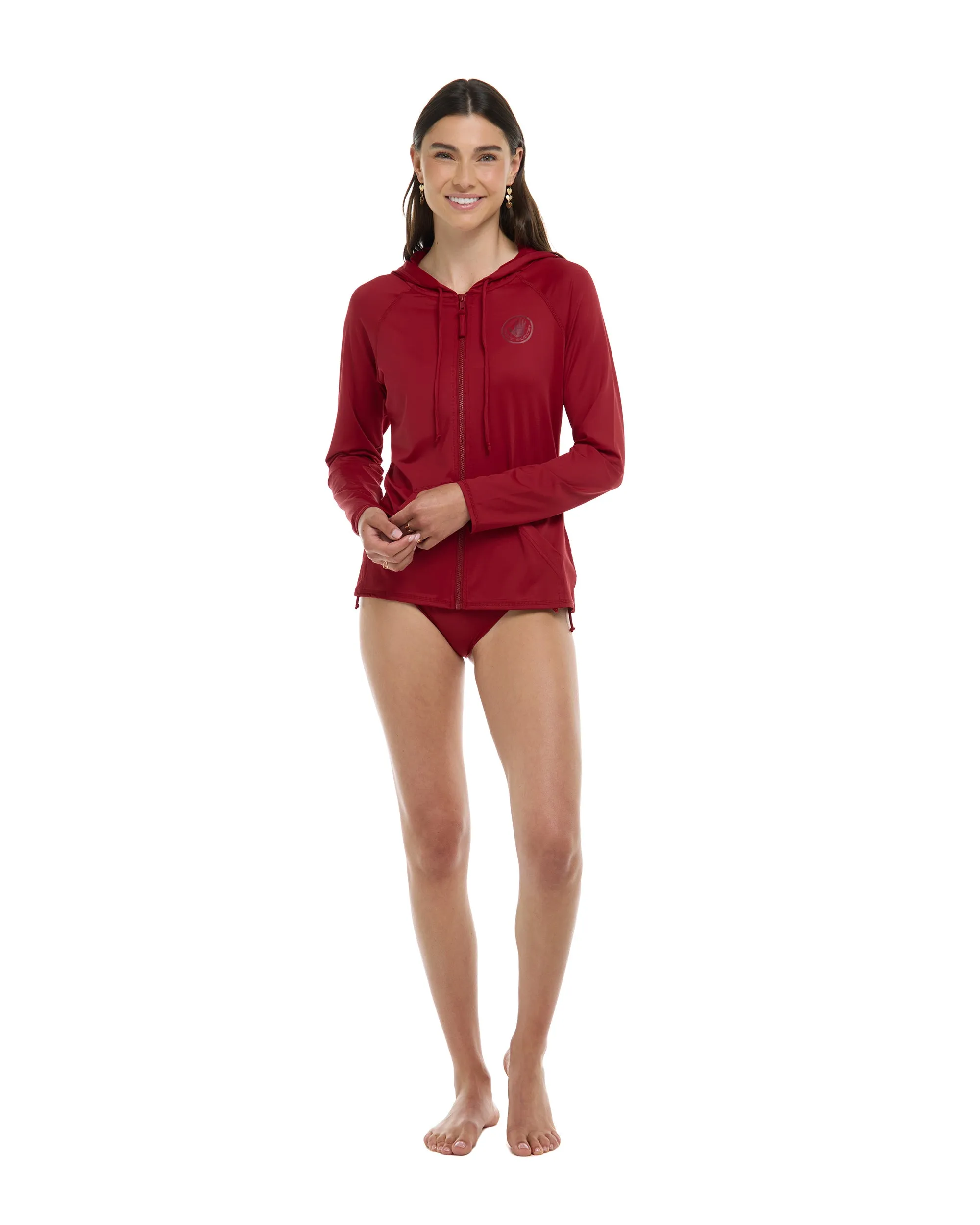 Smoothies Barbara Hoodie Rashguard - Cranberry sold by Body Glove product image thumbnail 5