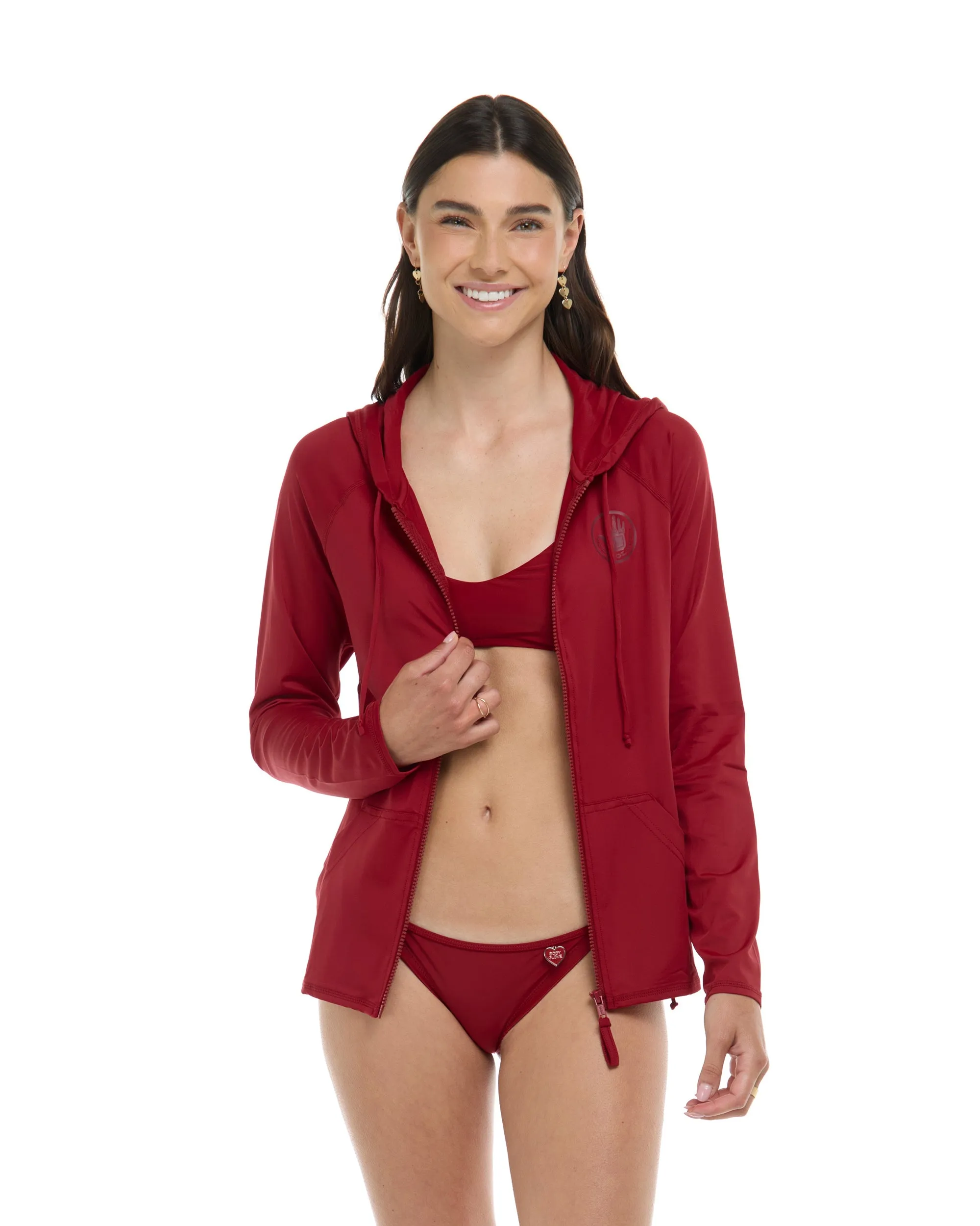 Smoothies Barbara Hoodie Rashguard - Cranberry sold by Body Glove product image thumbnail 4