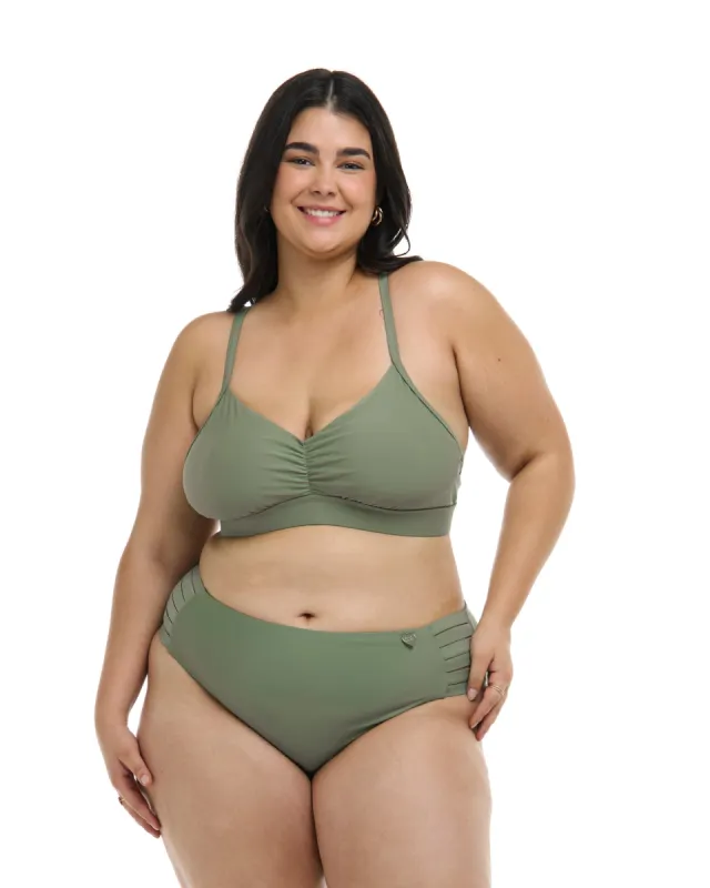 Smoothies Drew Plus Size Fixed Triangle Bikini Top - Cactus sold by Body Glove