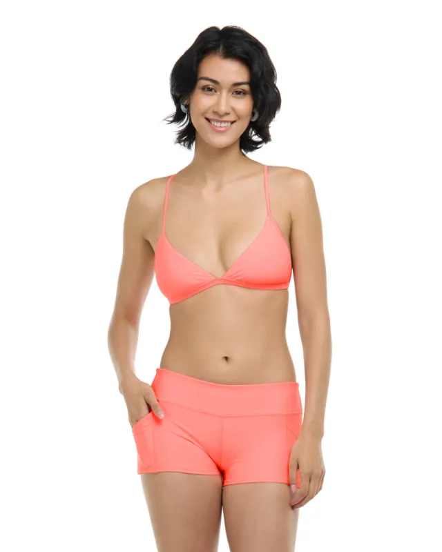 Smoothies Evelyn Fixed Triangle Bikini Top - Coral sold by Body Glove