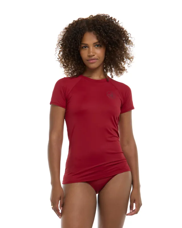 Smoothies In Motion Short Sleeve Rashguard - Cranberry sold by Body Glove
