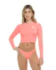 Smoothies Let It Be Crop Rashguard - Coral sold by Body Glove