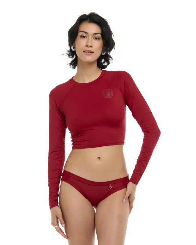 Smoothies Let It Be Crop Rashguard - Cranberry sold by Body Glove