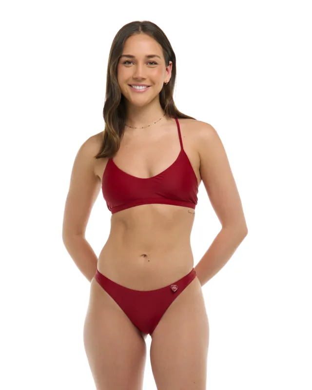 Smoothies Ruth Fixed Triangle Swim Top - Cranberry sold by Body Glove