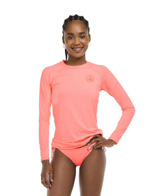 Smoothies Sleek Long Sleeve Rashguard - Coral sold by Body Glove