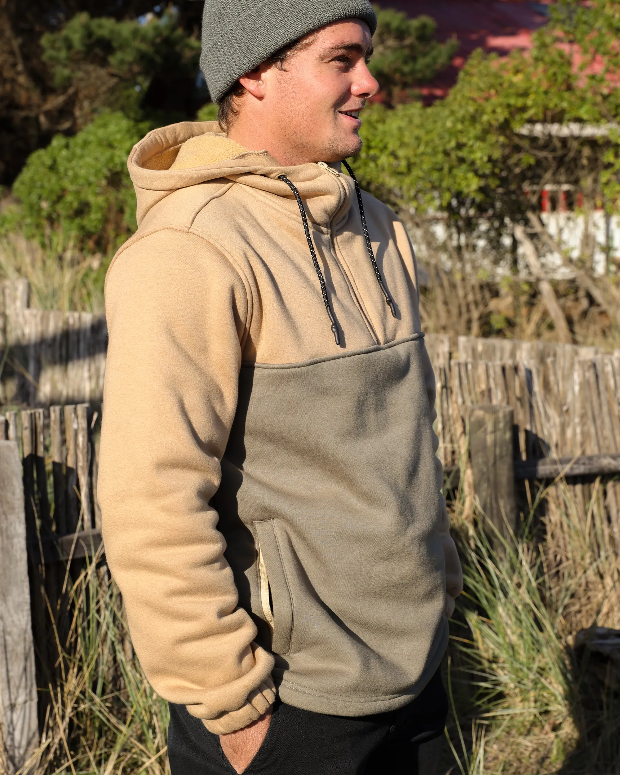Men's Paxton Quarter Zip Pullover Hoodie - Khaki sold by Body Glove product image thumbnail 5