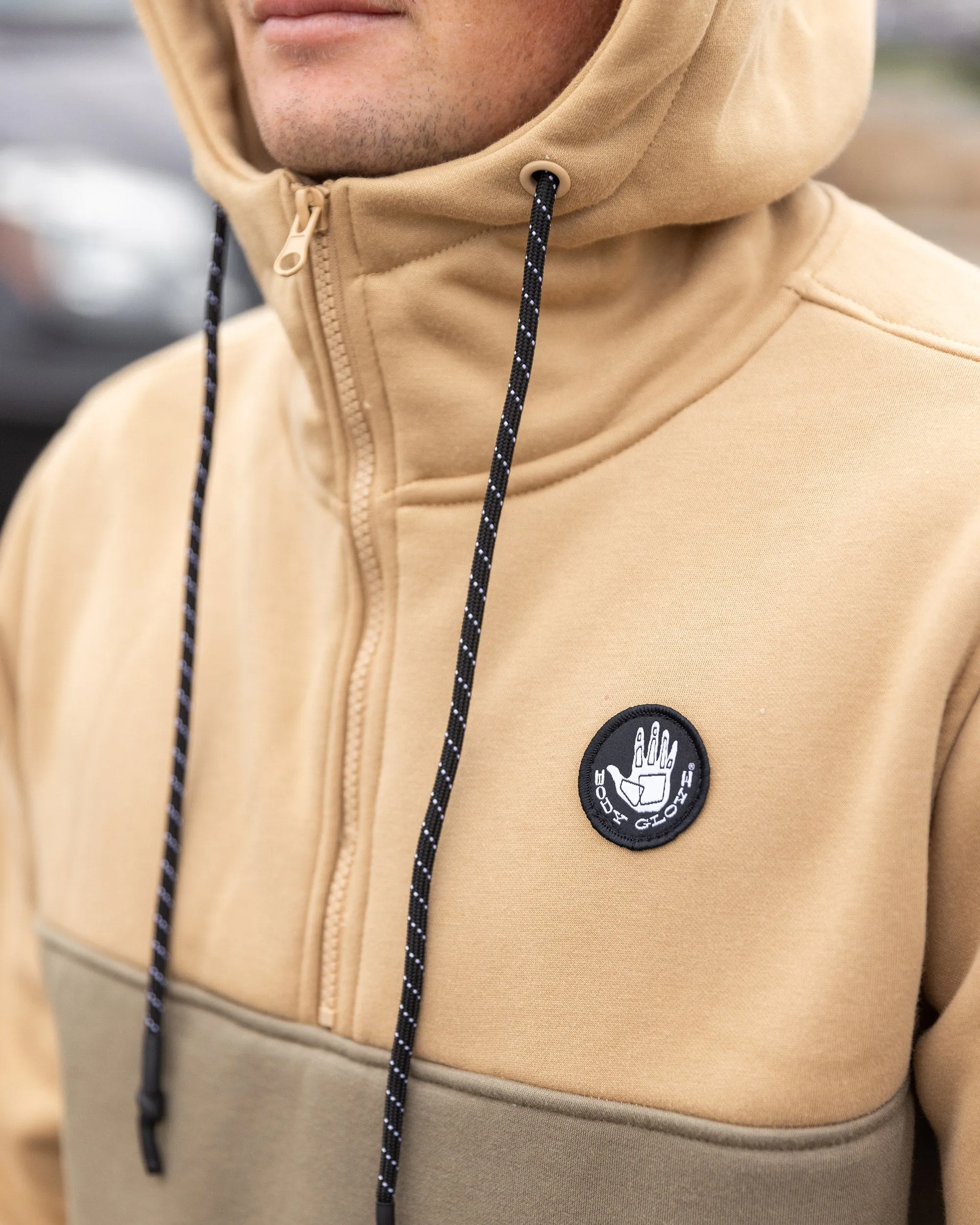 Men's Paxton Quarter Zip Pullover Hoodie - Khaki sold by Body Glove product image thumbnail 3