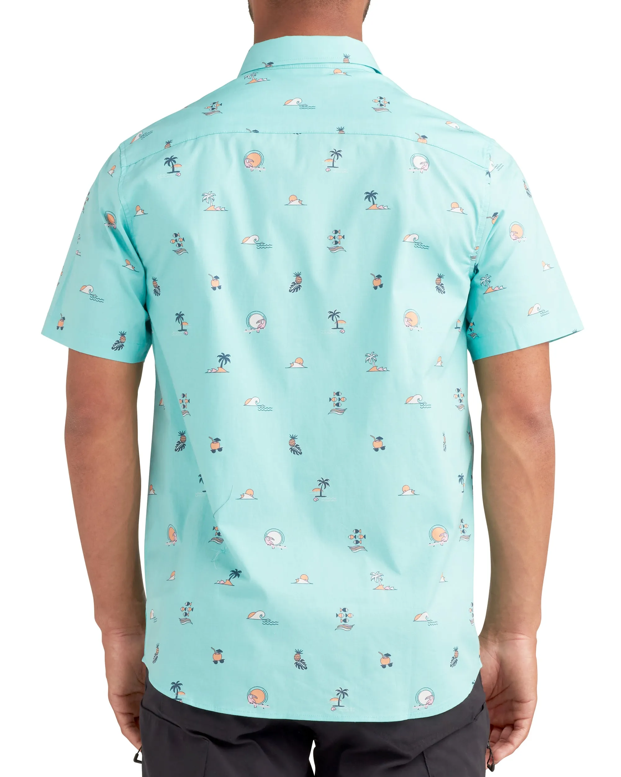 Tropic Trip Button-Up Shirt - Aqua sold by Body Glove product image thumbnail 3