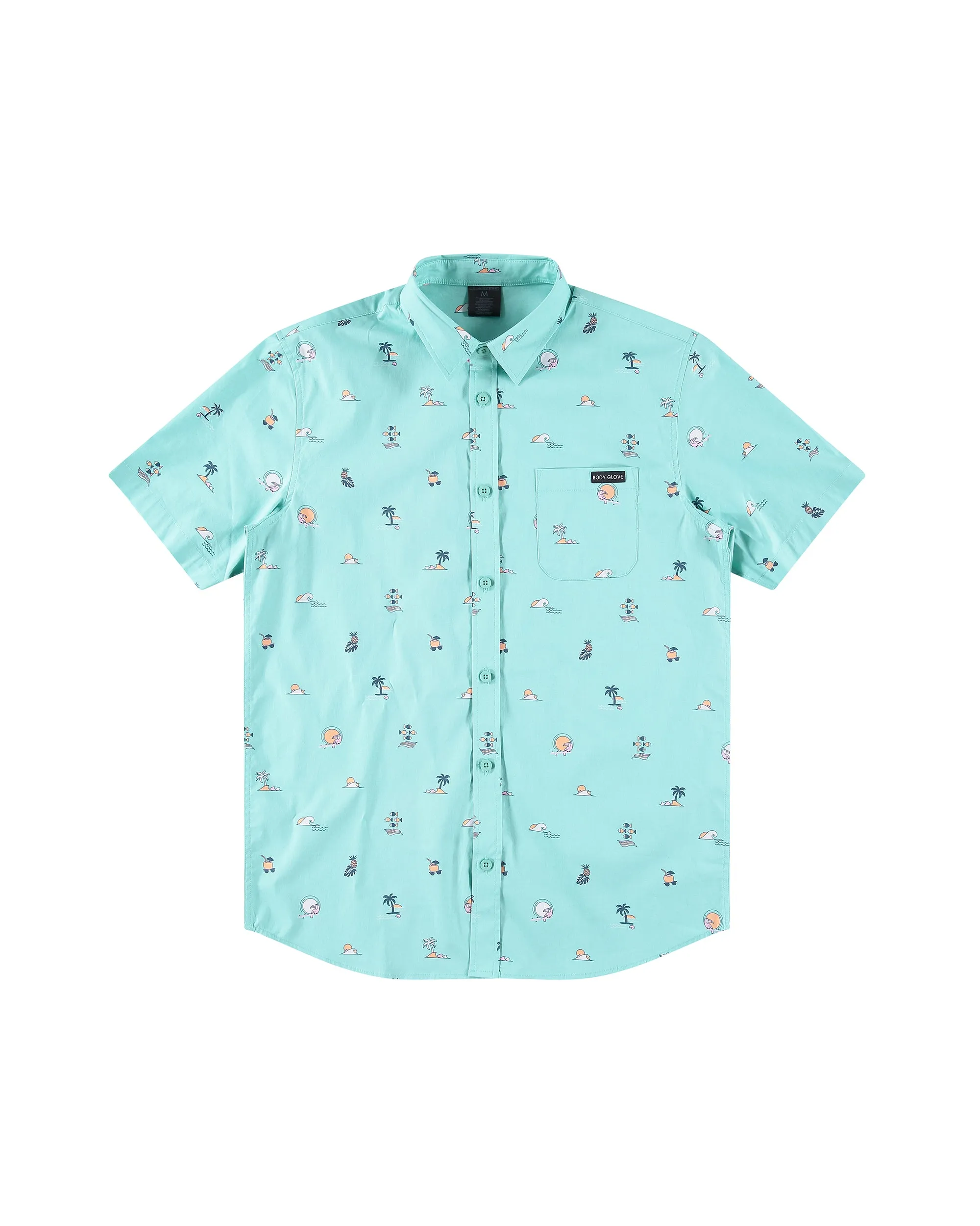 Tropic Trip Button-Up Shirt - Aqua sold by Body Glove product image thumbnail 4
