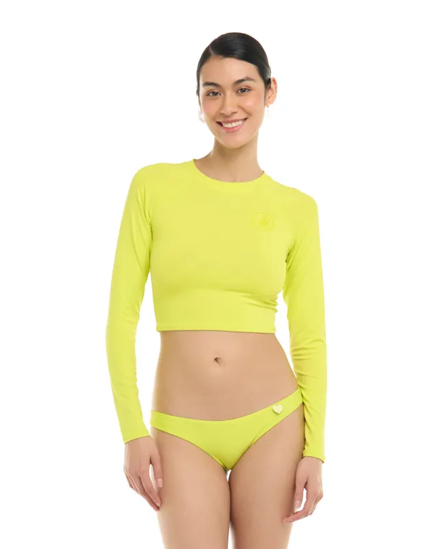 Smoothies Let It Be Crop Rashguard - Key Lime sold by Body Glove