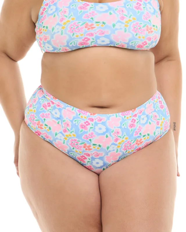 Daydream High Tide Reversible Plus Size Swim Bottom - Sky sold by Body Glove