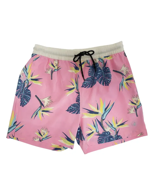 Men's Birds of Paradise Swim Trunk - Pink sold by Body Glove