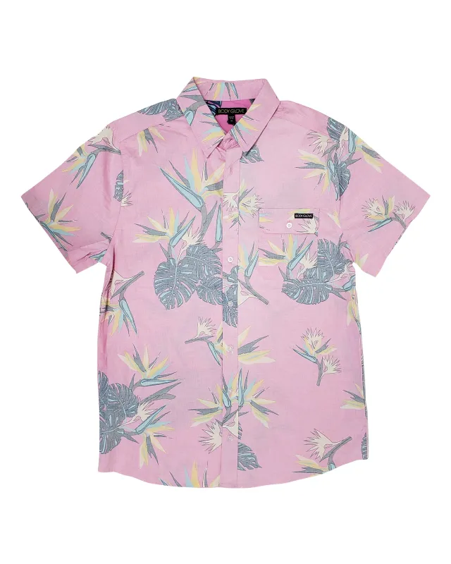 Men's Birds of Paradise Button Down Shirt - Pink sold by Body Glove