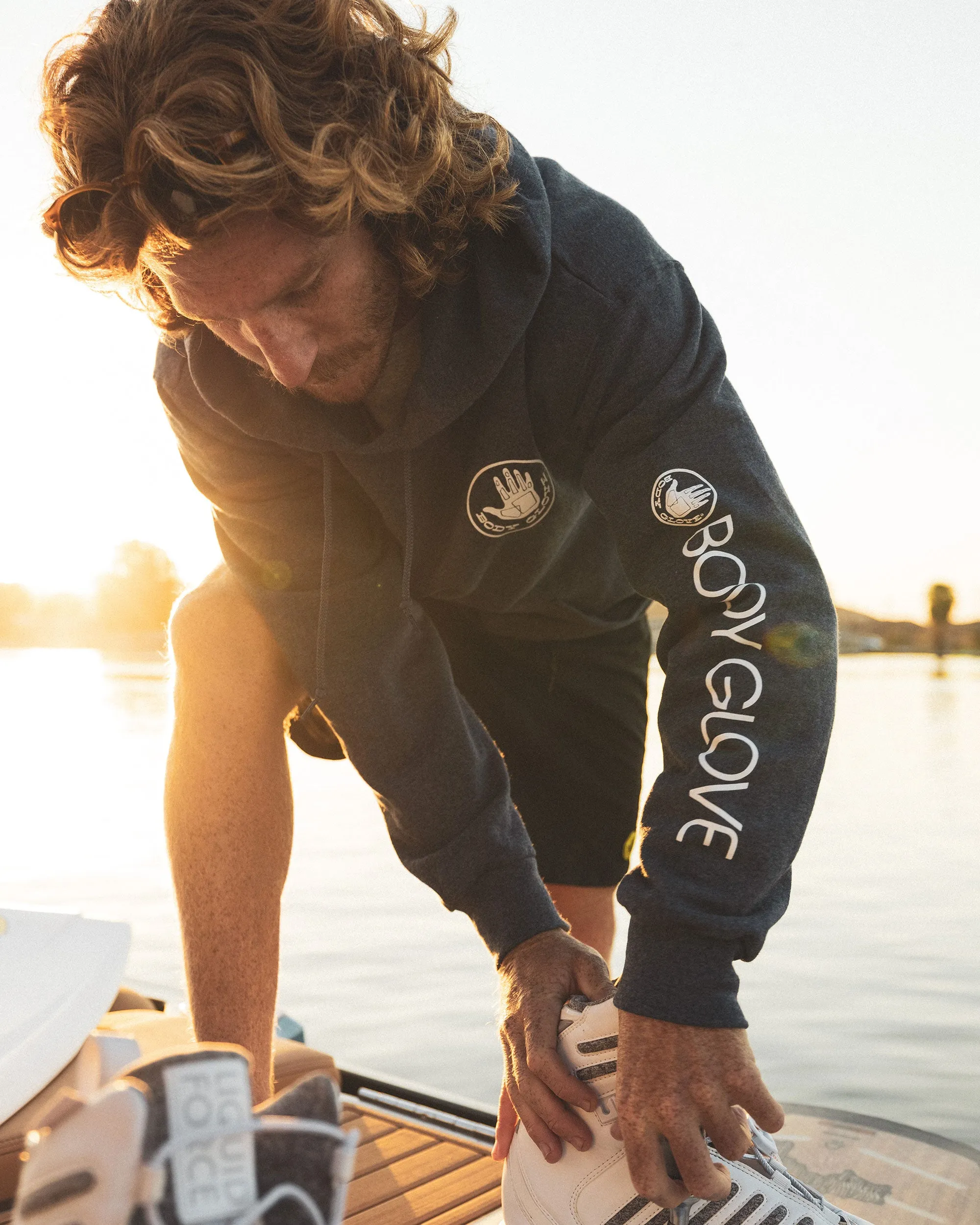 Heritage Pullover Fleece Hoodie - Navy Heather sold by Body Glove
