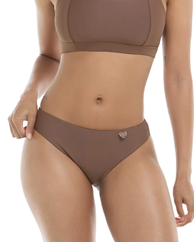 Smoothies Harper Mid Waist Bikini Bottom - Latte sold by Body Glove