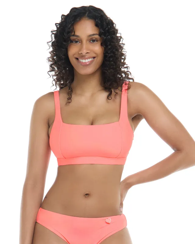 Smoothies Edi Square Neck D-F Cup Bikini Top - Coral sold by Body Glove