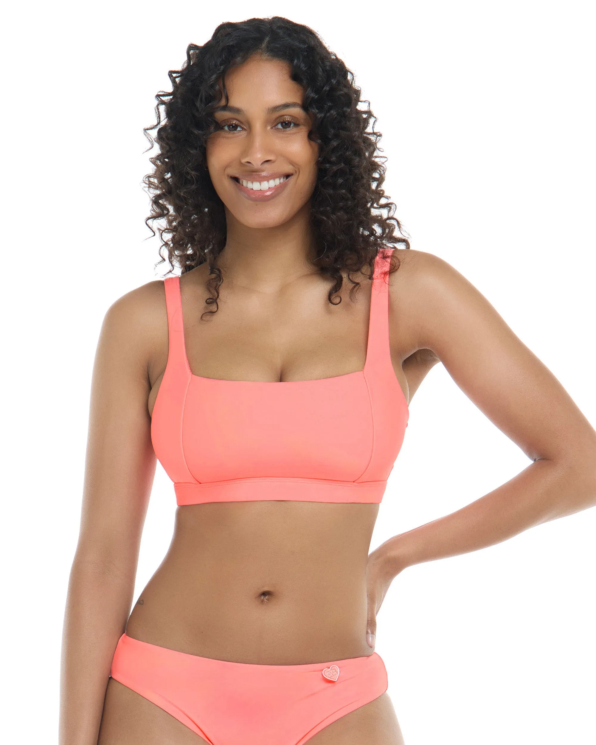 Smoothies Edi Square Neck D-F Cup Bikini Top - Coral sold by Body Glove