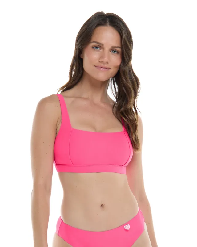 Smoothies Edi Square Neck D-F Cup Bikini Top - Bubble Gum made by Body Glove