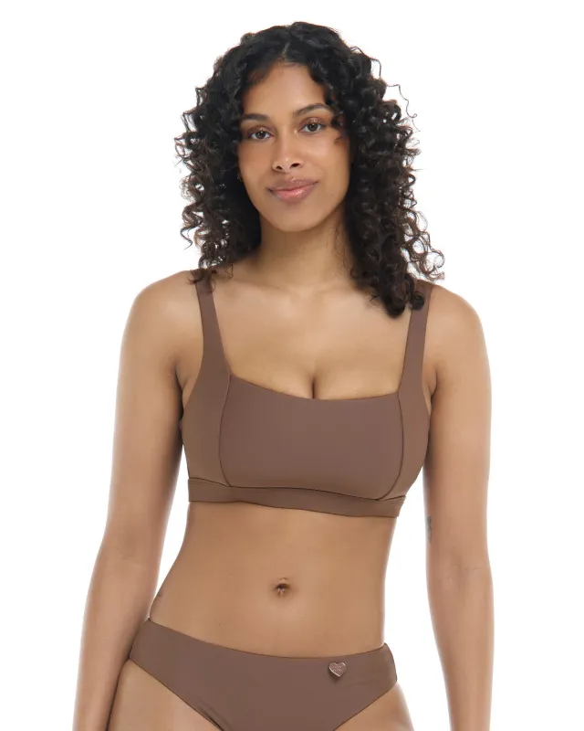Smoothies Edi Square Neck D-F Cup Bikini Top - Latte sold by Body Glove