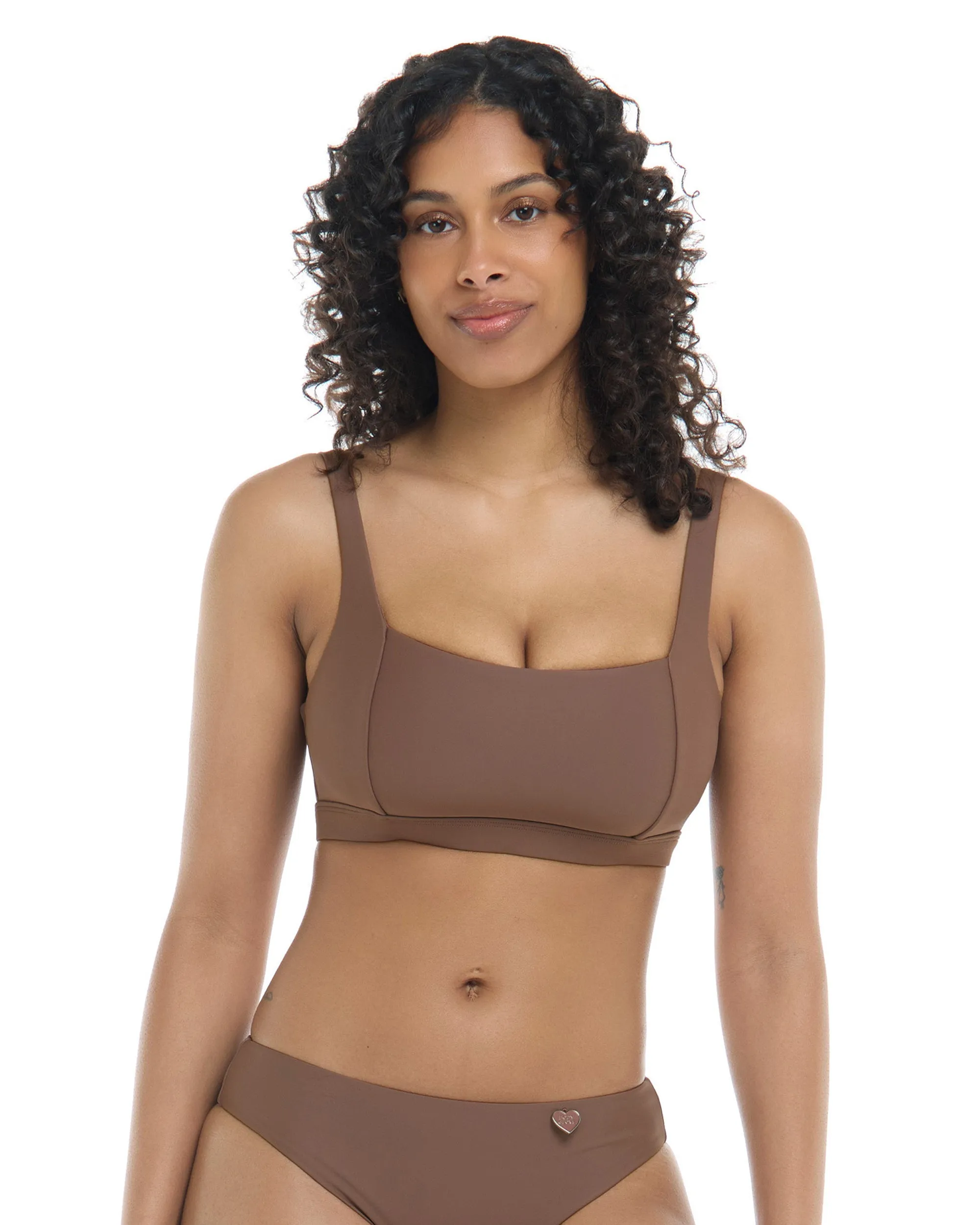 Smoothies Edi Square Neck D-F Cup Bikini Top - Latte sold by Body Glove