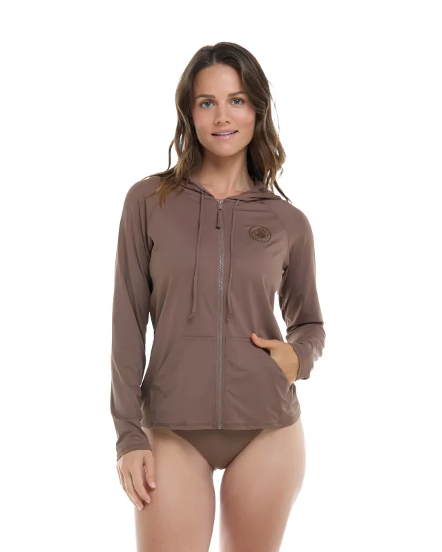 Smoothies Barbara Hoodie Rashguard - Latte sold by Body Glove