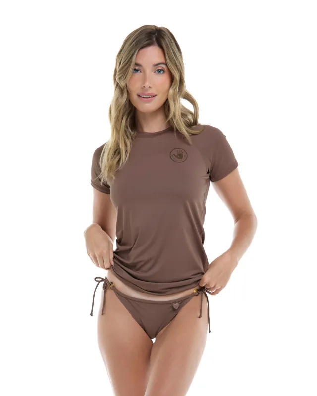 Smoothies In Motion Short Sleeve Rashguard - Latte sold by Body Glove