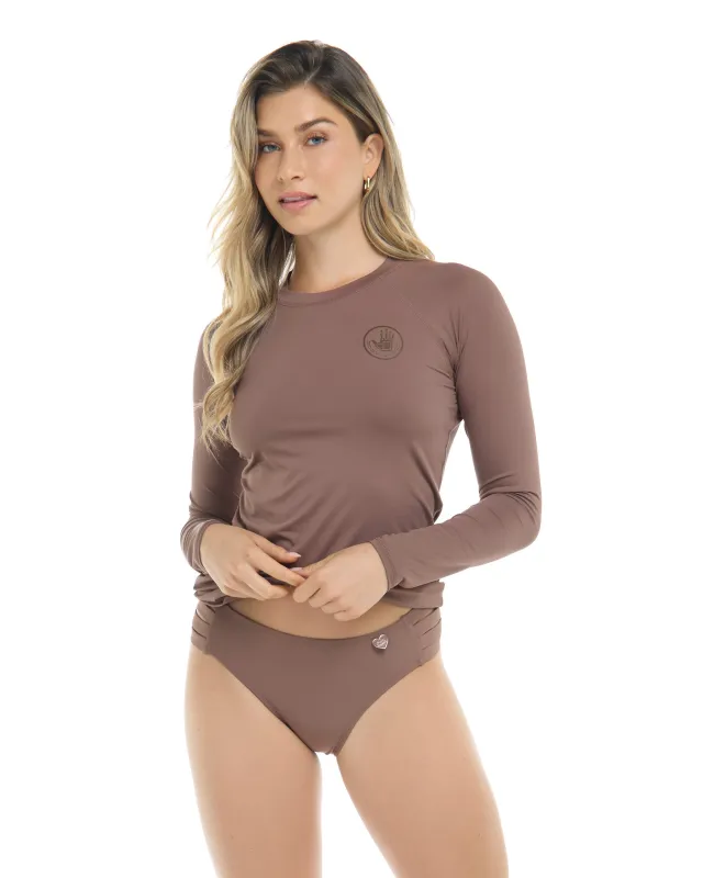 Smoothies Sleek Long Sleeve Rashguard - Latte sold by Body Glove