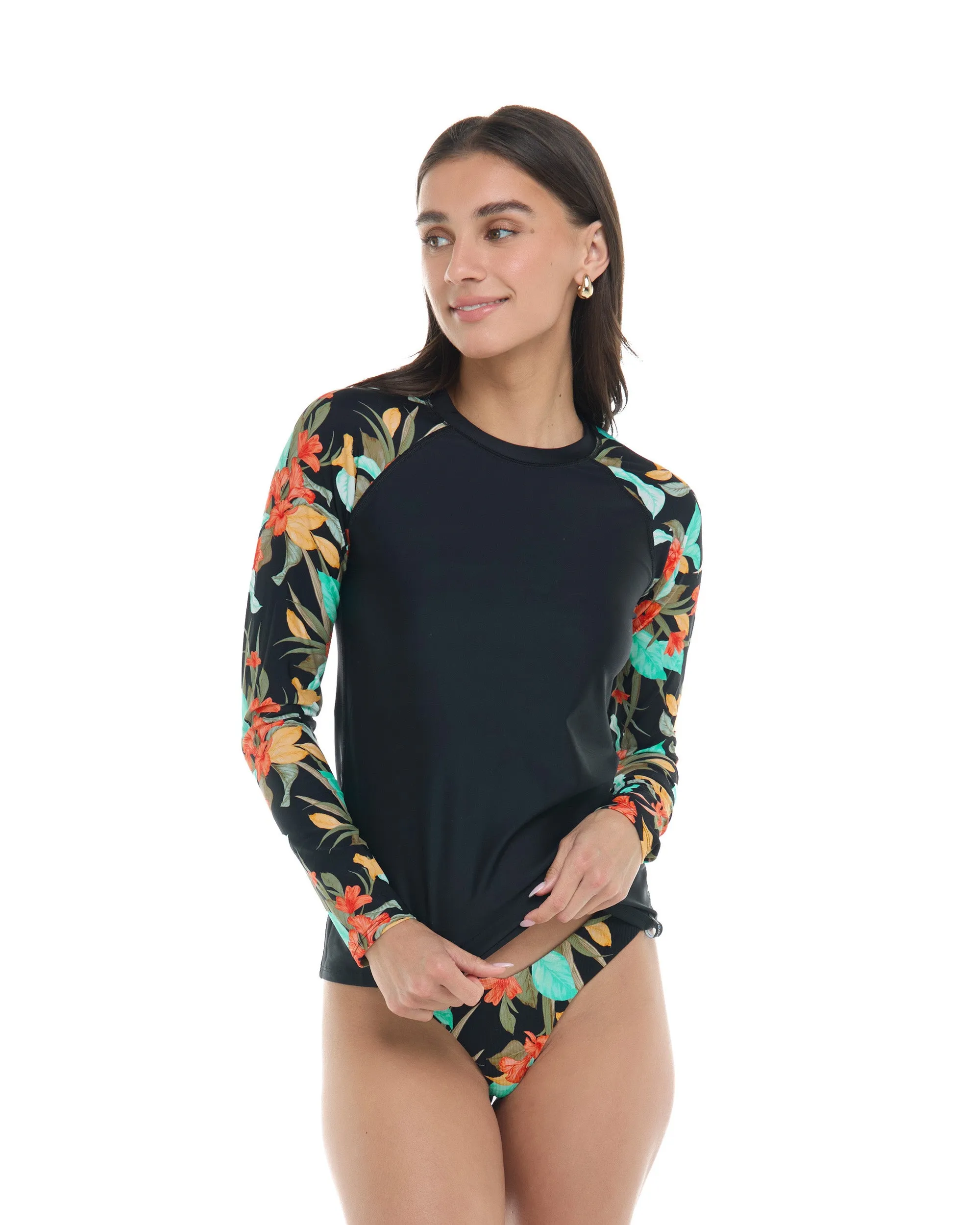 Hamoa Sleek Long Sleeve Rashguard - Black sold by Body Glove