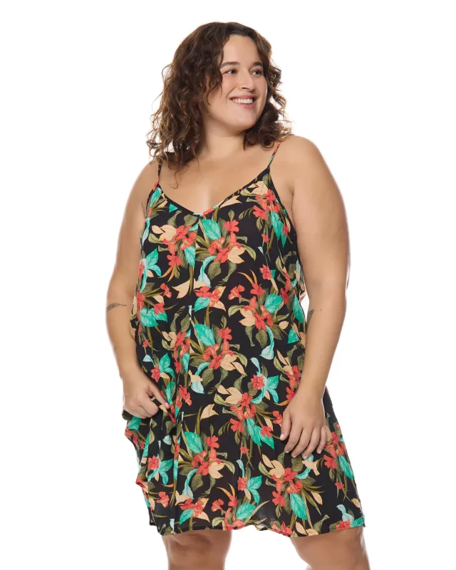 Nicole Dress Plus Size - Black/Hamoa Prt sold by Body Glove