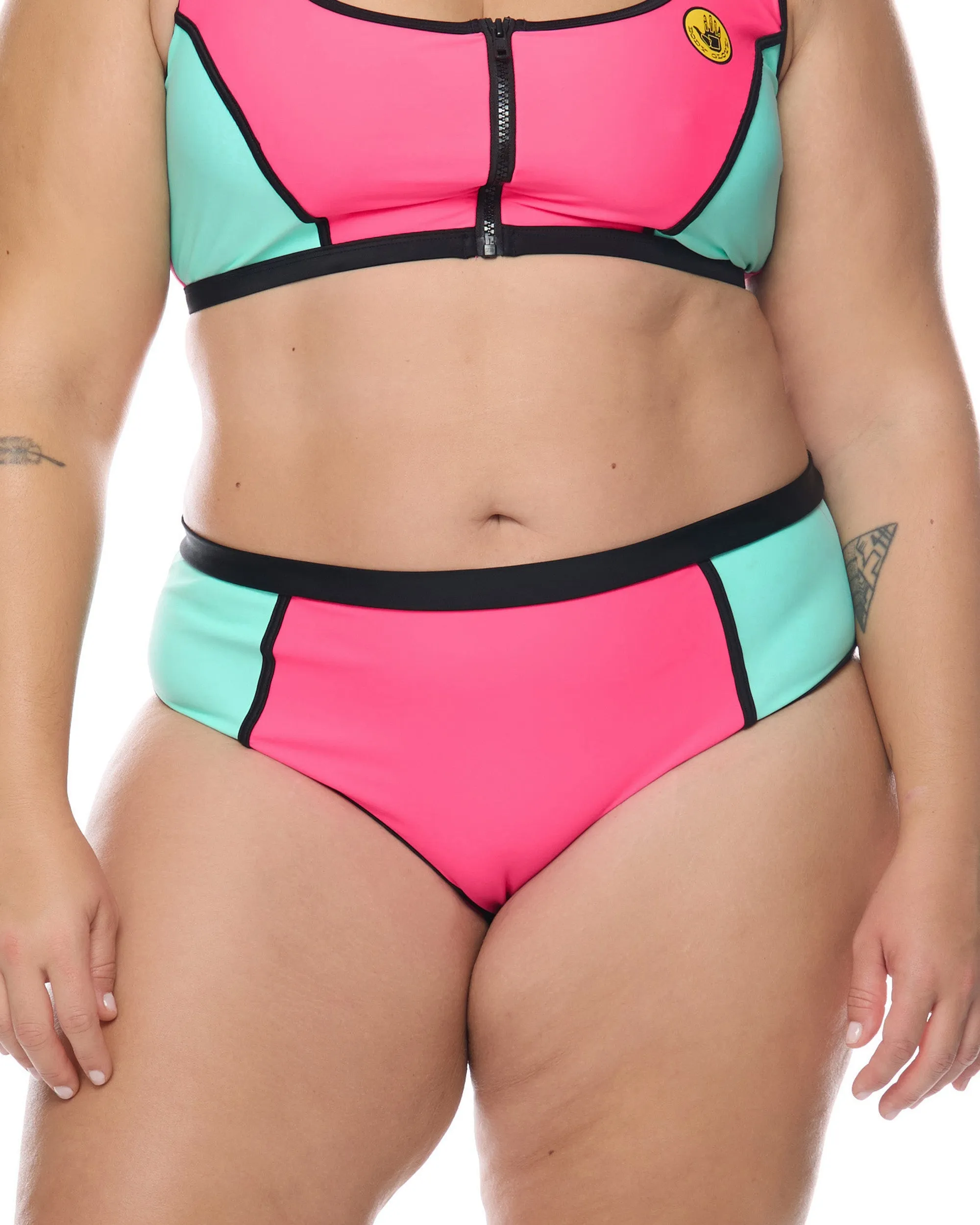 Groove High Tide Plus Size Swim Bottom - Groove / Bubble Gum sold by Body Glove