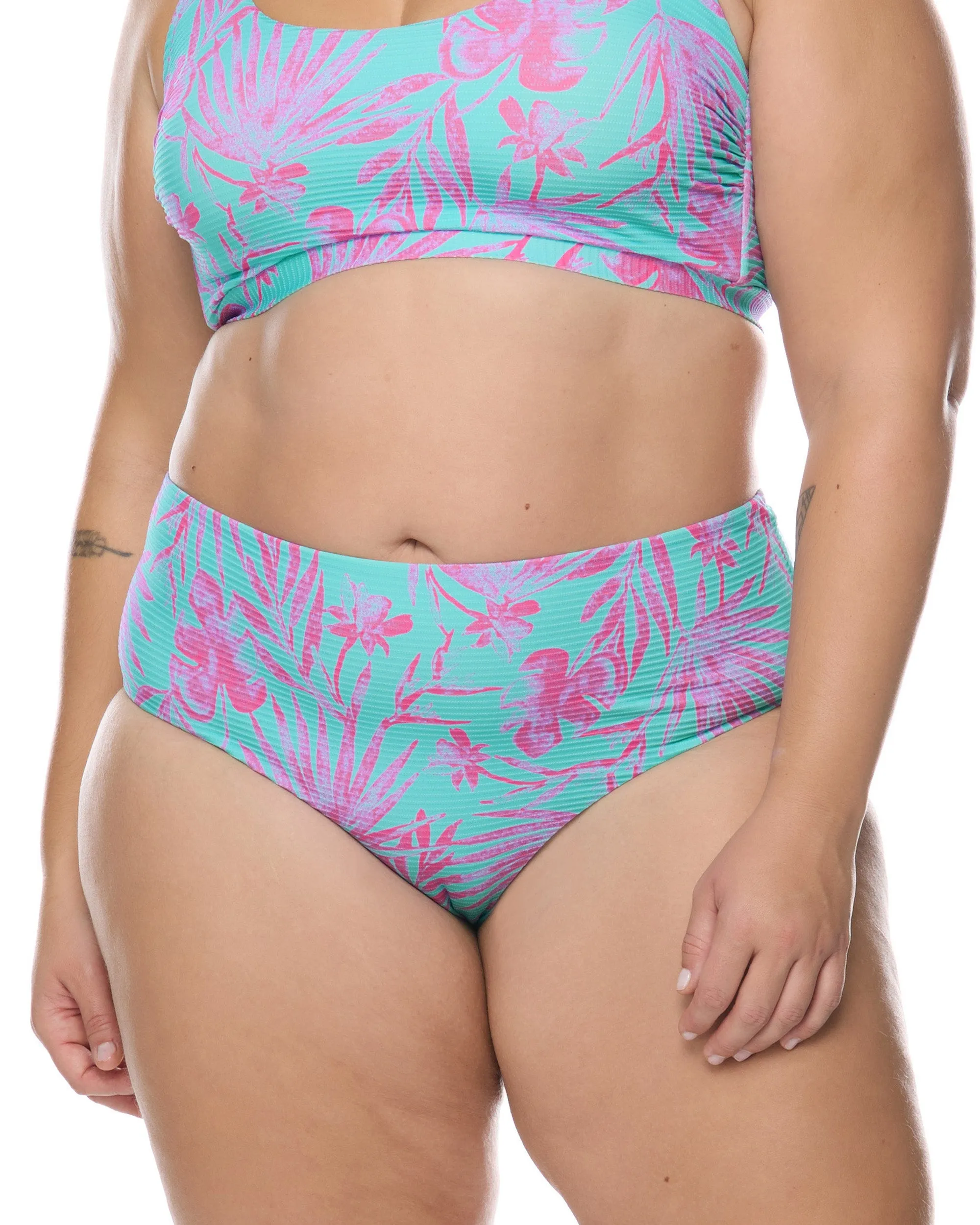 Azores High Tide Plus Size Swim Bottom - Sea Mist sold by Body Glove