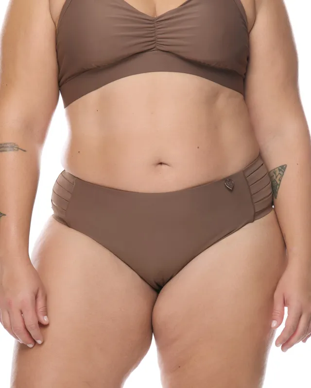 Smoothies Retro Plus Size Swim Bottom - Latte sold by Body Glove