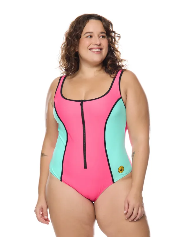 Groove Time After Time Plus Size One-Piece Swimsuit - Groove / Bubble Gum made by Body Glove