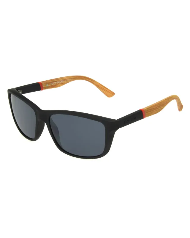 Men's Bright Future Rectangle Polarized Sunglasses - Black made by Body Glove
