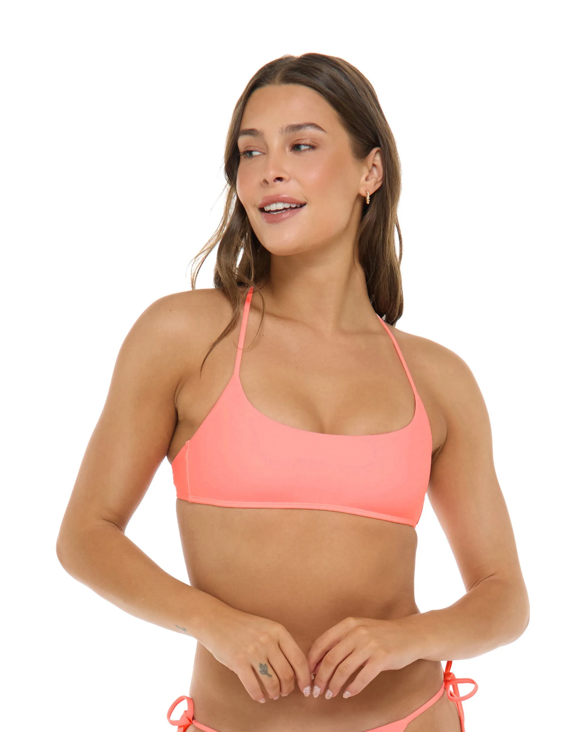 Smoothies Kimi Bralette Top - Coral sold by Body Glove