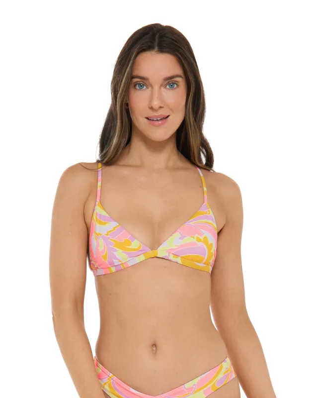 Sol Amarelo Evelyn Fixed Triangle Bikini Top - Coral made by Body Glove