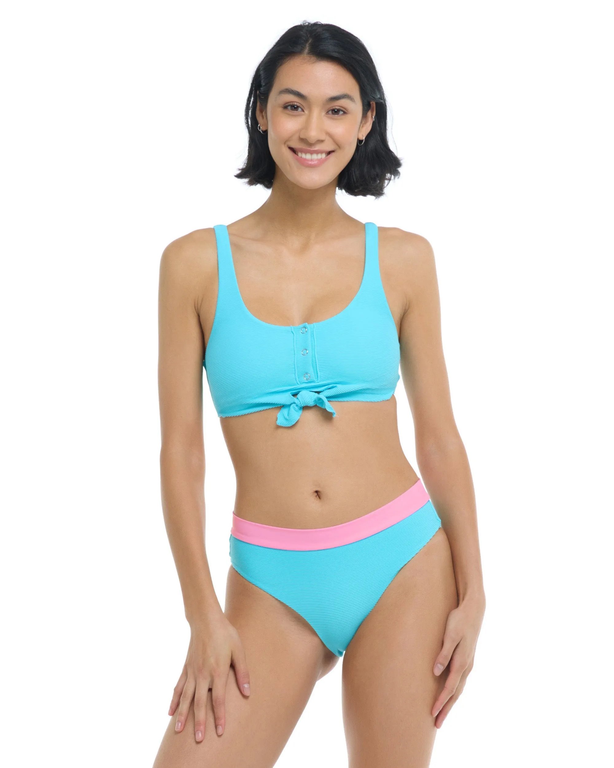Spectrum Kate Crop Tank Bikini Top - Cyan sold by Body Glove