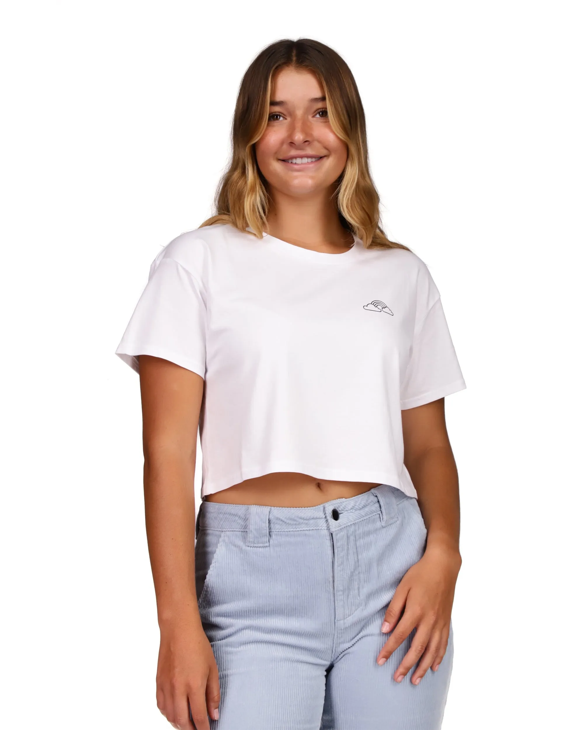 Tati x Body Glove Rainbow Crop T-Shirt - White sold by Body Glove