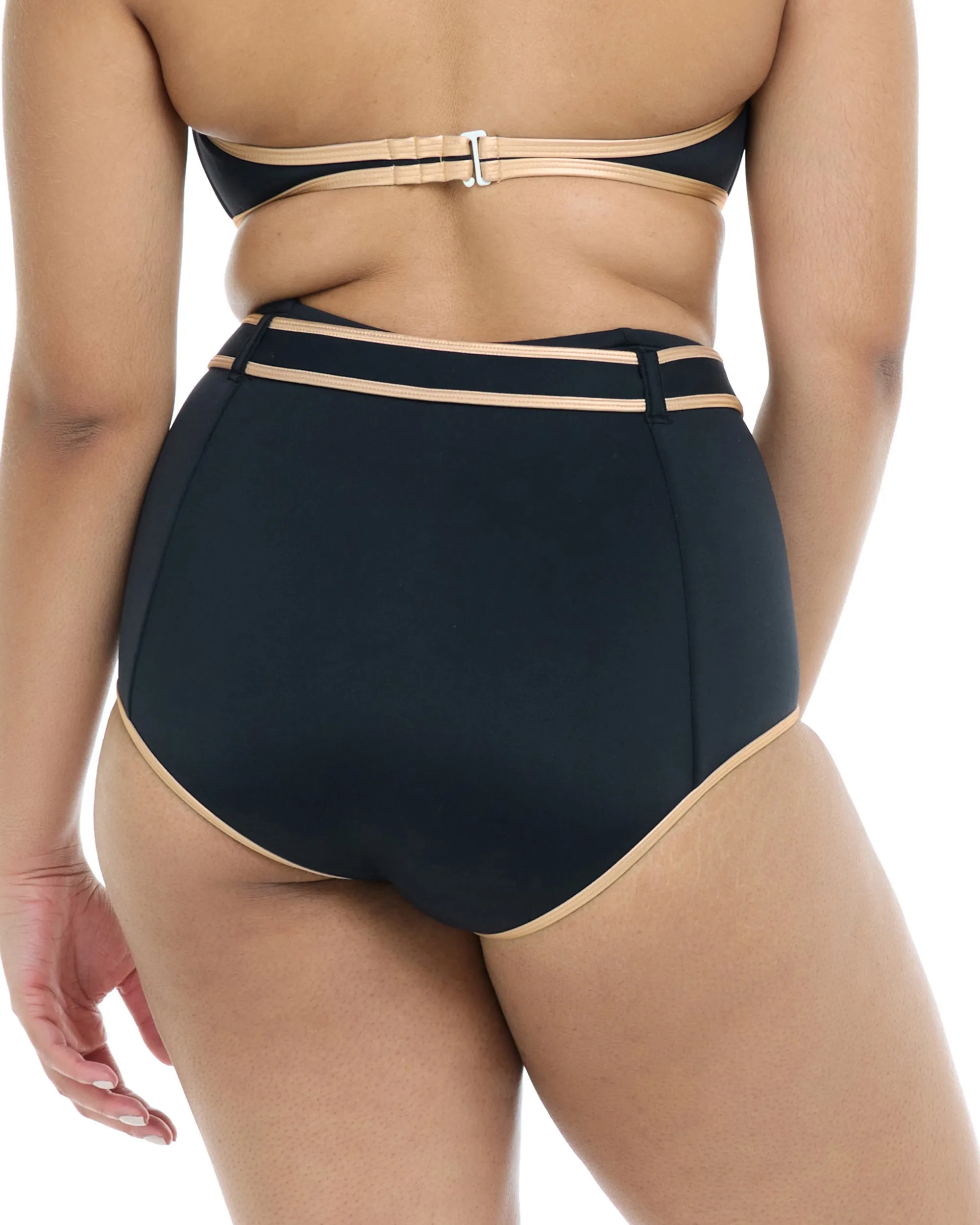 Undersea Raquel High Waisted Swim Bottom - Black Gold sold by Body Glove product image thumbnail 2