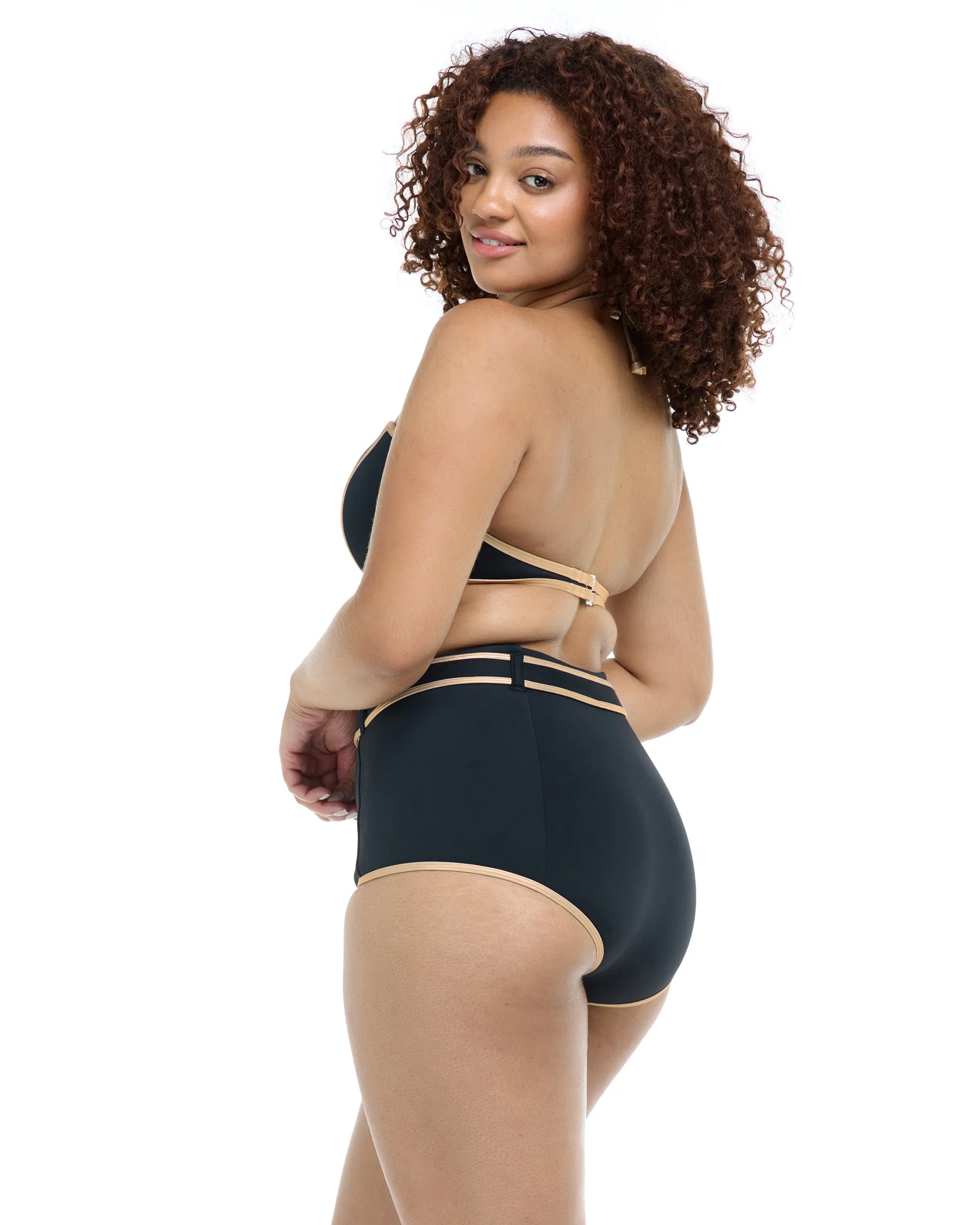 Undersea Raquel High Waisted Swim Bottom - Black Gold sold by Body Glove product image thumbnail 4