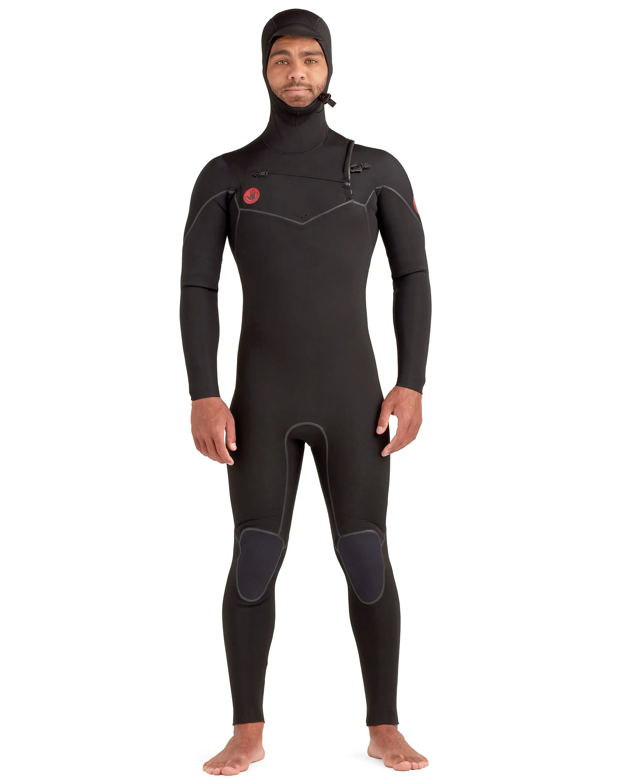 Red Cell 4/3mm Men's Chest-Zip Hooded Fullsuit - Black sold by Body Glove