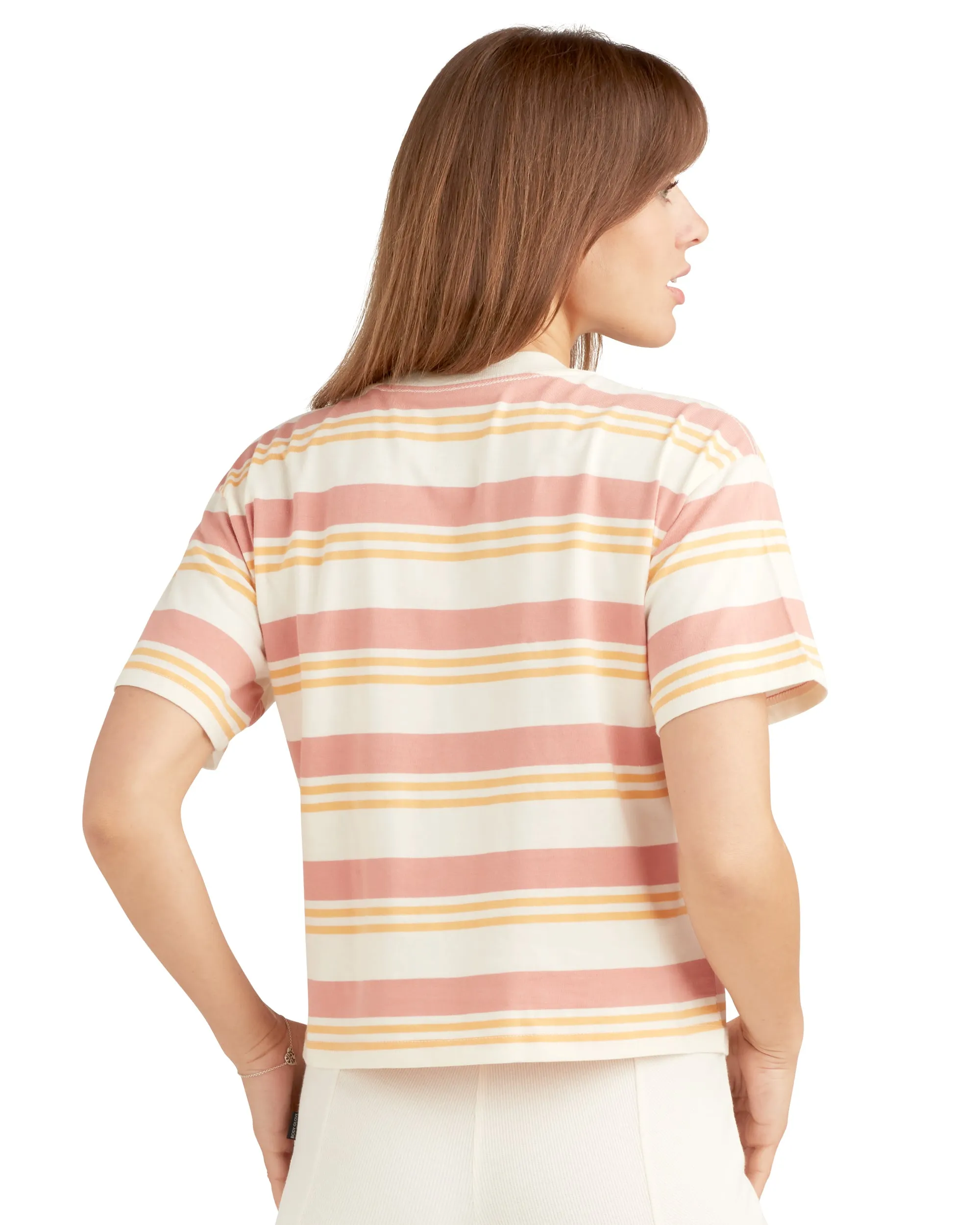 Royal Hawaiian Striped Relaxed Fit Crop T-Shirt - Mango sold by Body Glove product image thumbnail 2