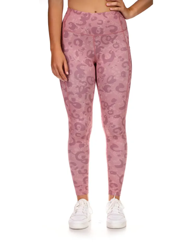 All-Over-Print Full-Length Legging With Pockets - Leopard pink sold by Body Glove