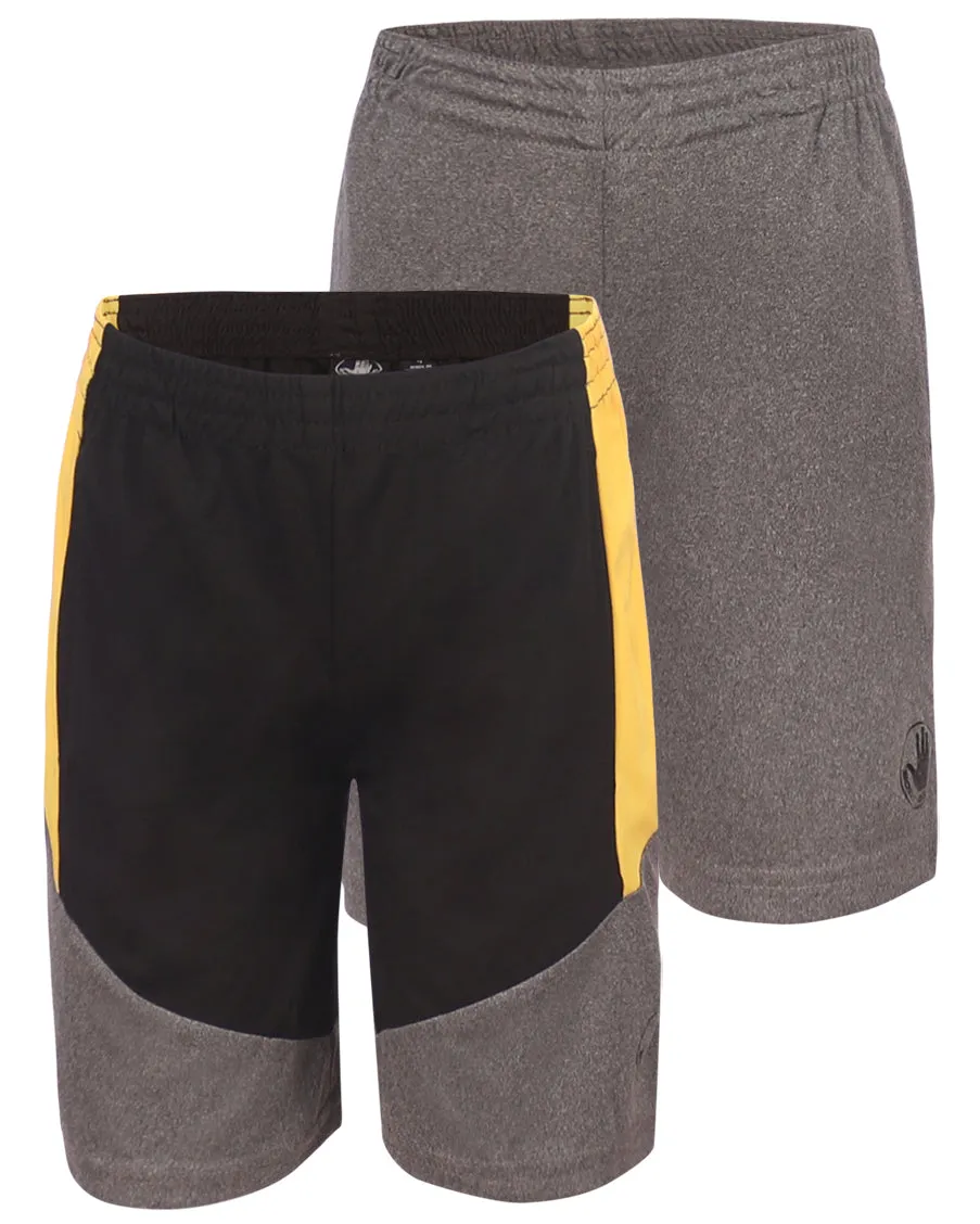 Boys' Solid and Color-Block Shorts Set (8-18) - Grey & Yellow sold by Body Glove