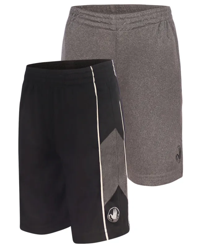 Boys' Solid and Side-Stripe Shorts Set (8-18) - Black & Grey sold by Body Glove