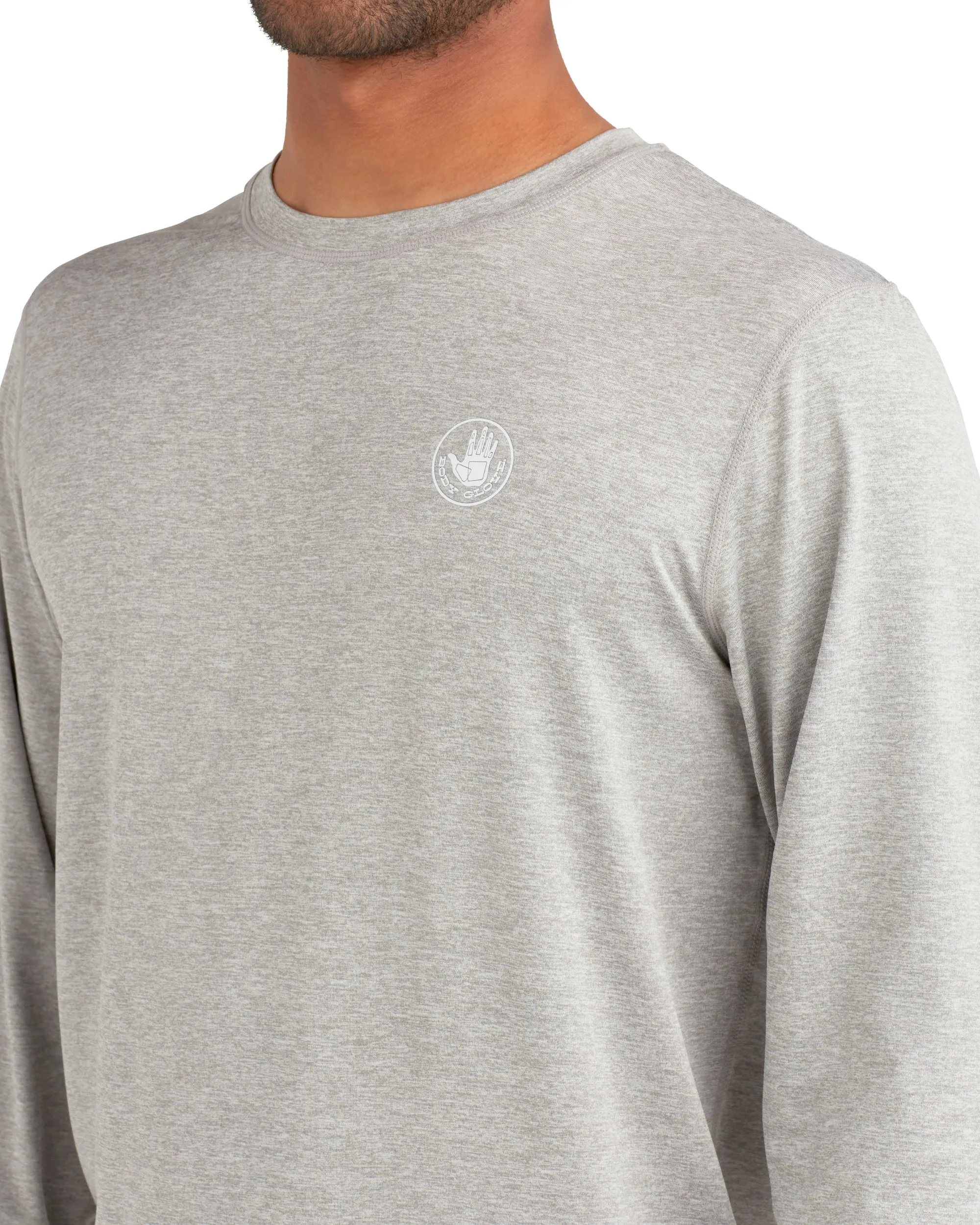 Men's Descanso Long-Sleeve Sun Shirt - Heathered Grey sold by Body Glove product image thumbnail 2
