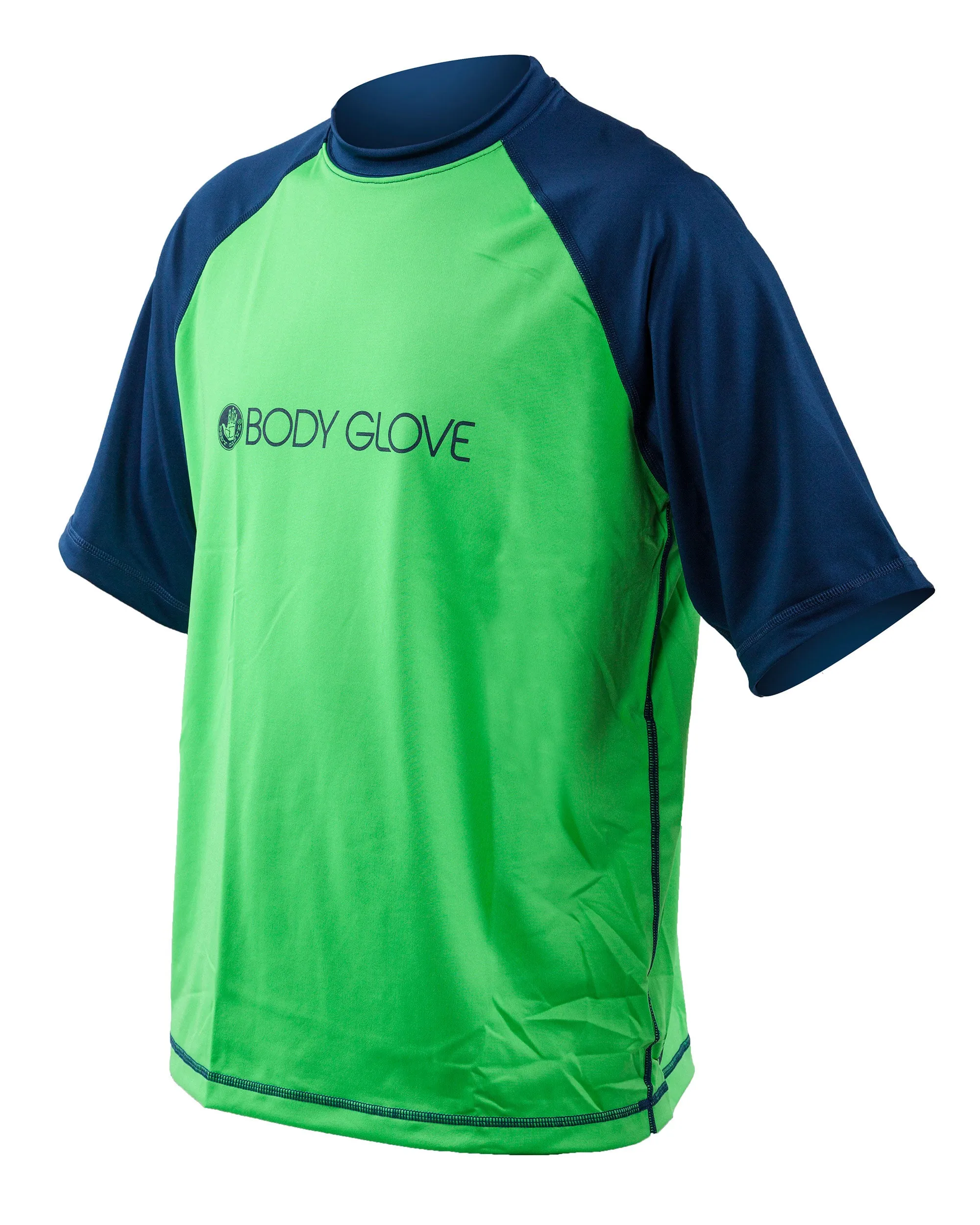 Raglan Loose-Fit Short-Sleeve Rash Guard - Blue/Green sold by Body Glove