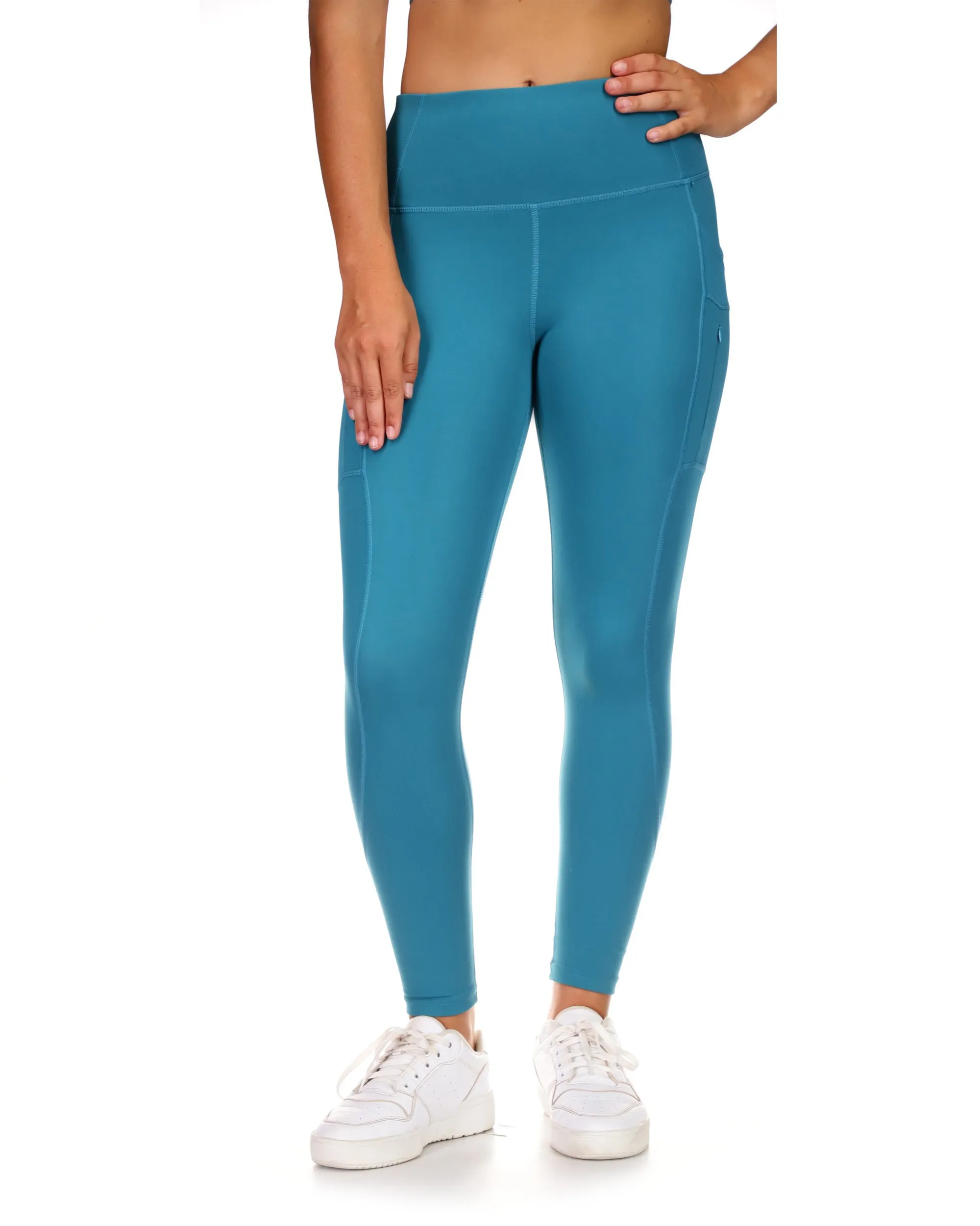 Breezy 7/8 High-Rise Legging w/ Zippered Pockets - Teal sold by Body Glove product image thumbnail 2