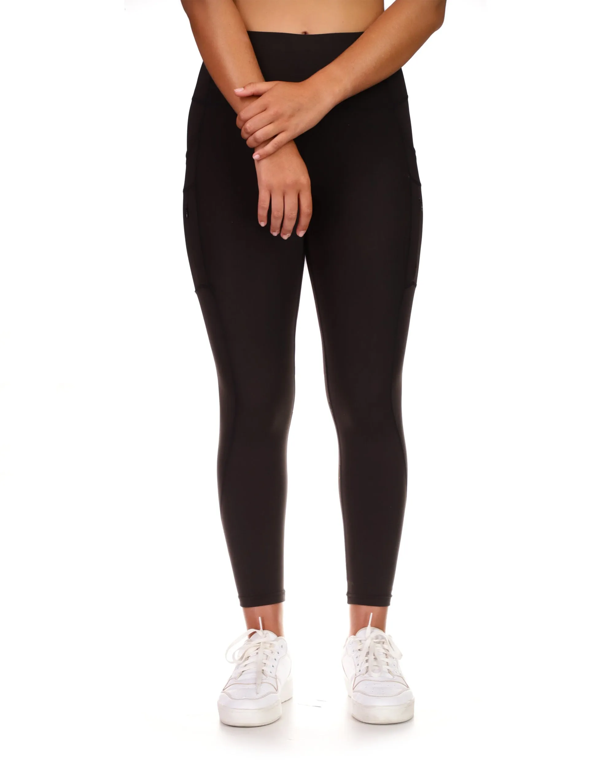 Breezy 7/8 High-Rise Legging w/ Zippered Pockets - Black sold by Body Glove