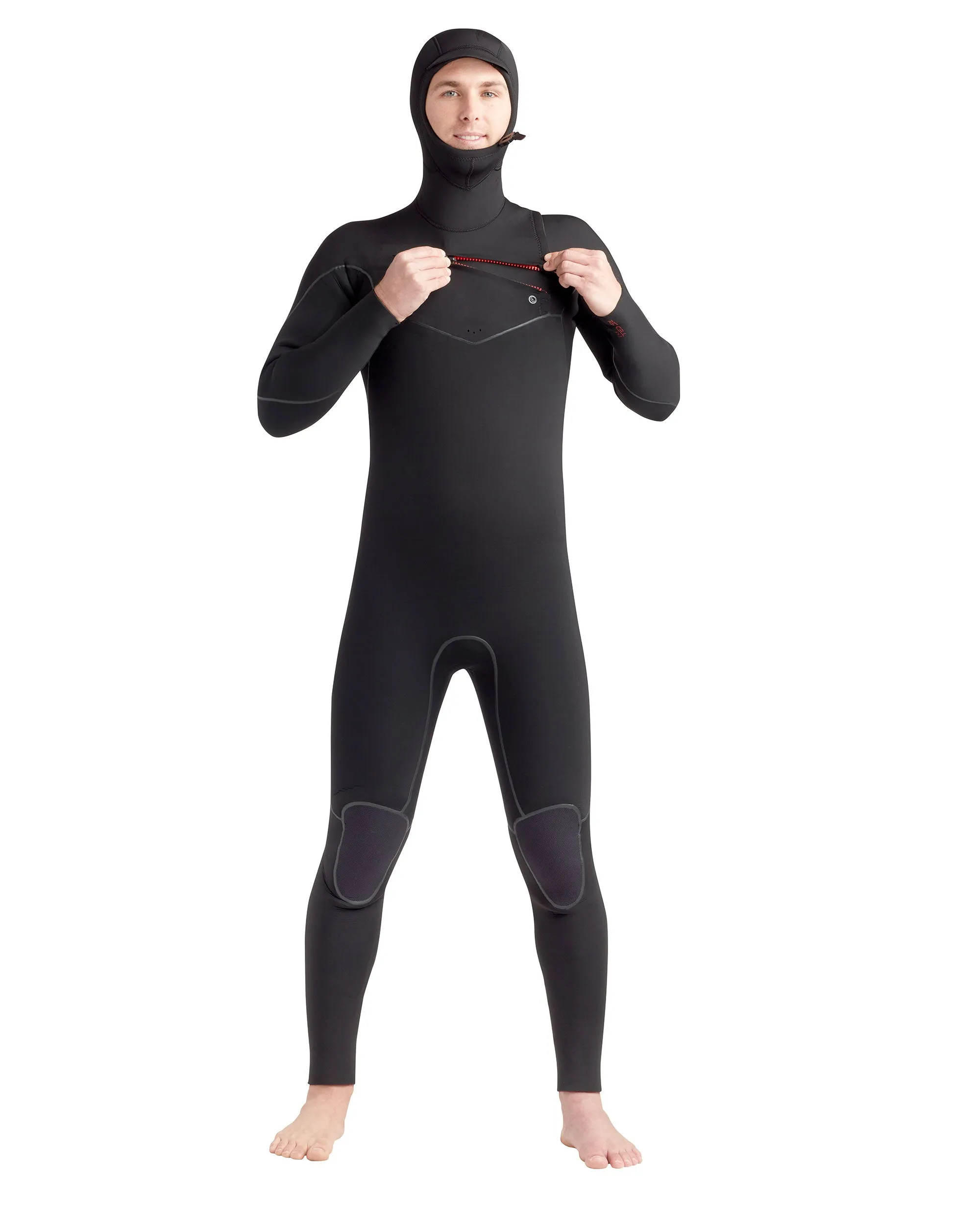 Red Cell 5/4/3mm Men's Chest-Zip Hooded Fullsuit - Black sold by Body Glove product image thumbnail 3